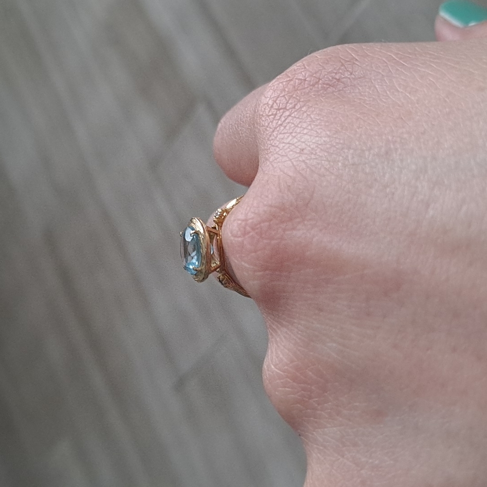 14K gold aquamarine ring - Picture 10 of 16